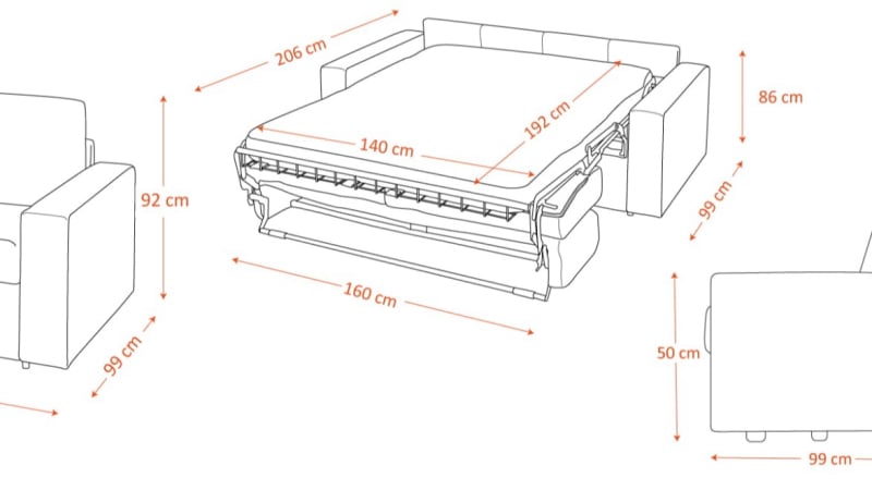 sofa bed for 2 persons